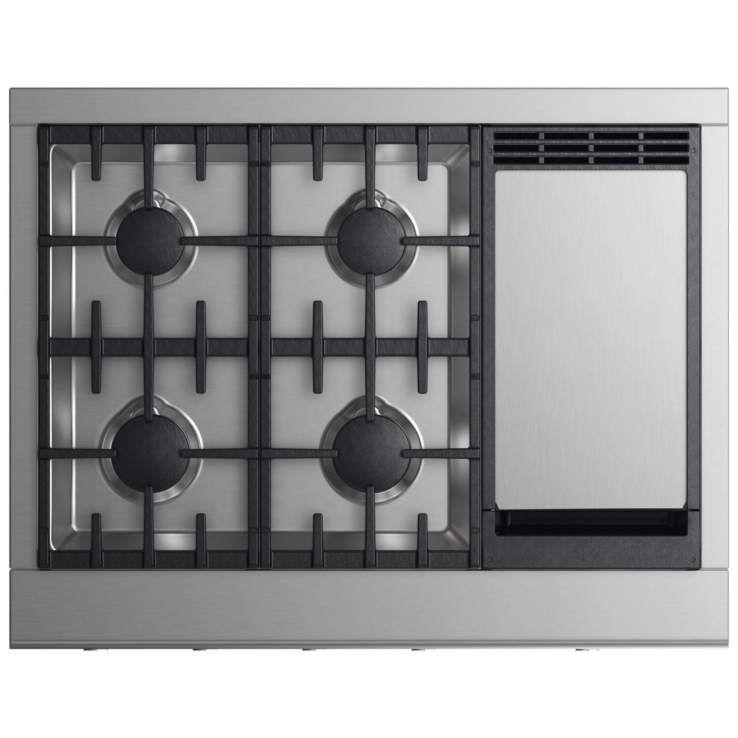 Fisher Paykel Professional 36-Inch 4-Burner Gas Cooktop With Griddle - Top View thumbnail