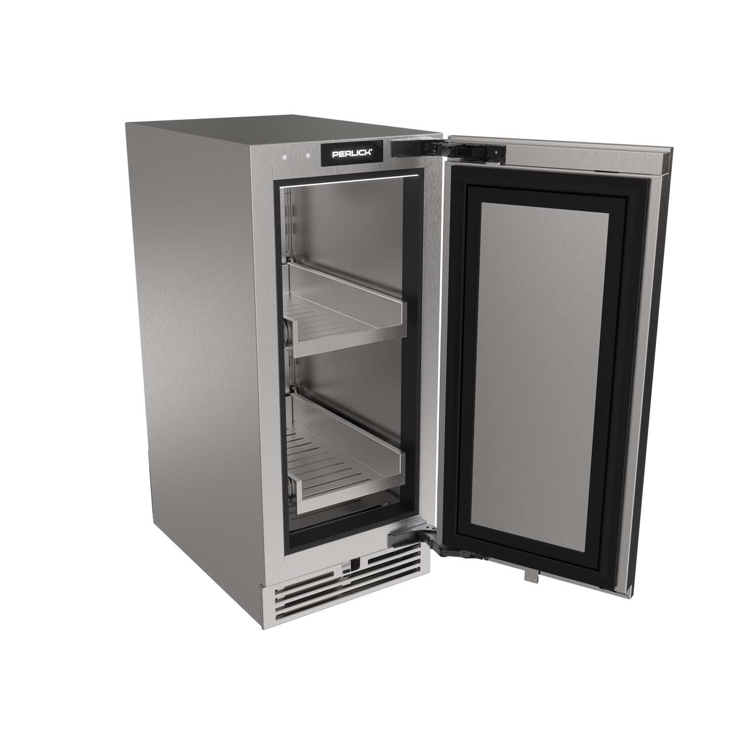 Perlick G5RE15SL G5 Luxe 15-in 2.8 Cu. Ft. Refrigerator w/ Panel Ready Door - Door Open - White Background thumbnail