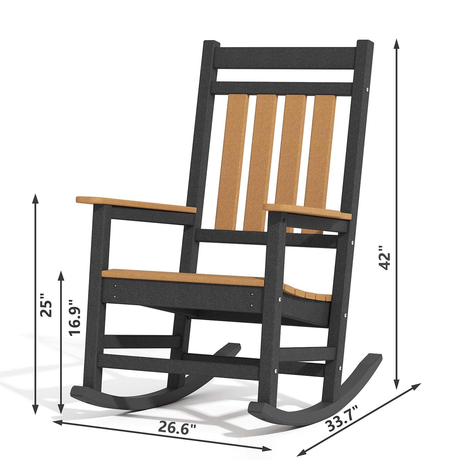 Candleview Polyresin Club Rocking Chair By Lakeview Outdoor Designs - Dimensional thumbnail