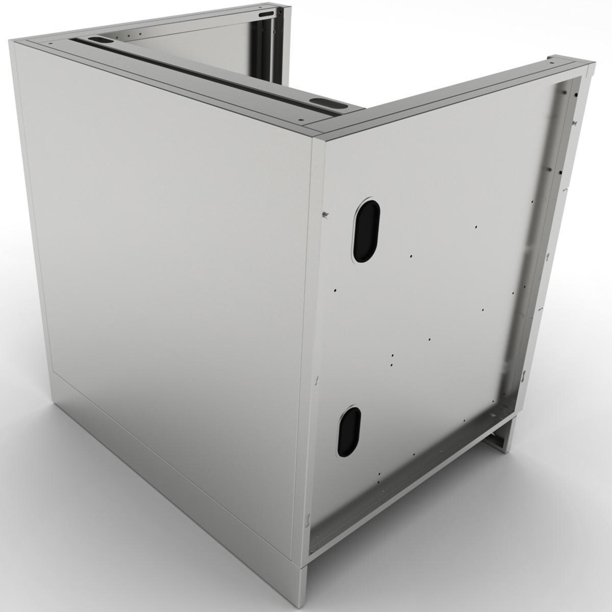 Sunstone SAC34GLPCD 34-in Outdoor Kitchen Gas Grill Cabinet - Angled Rear View - White Background thumbnail