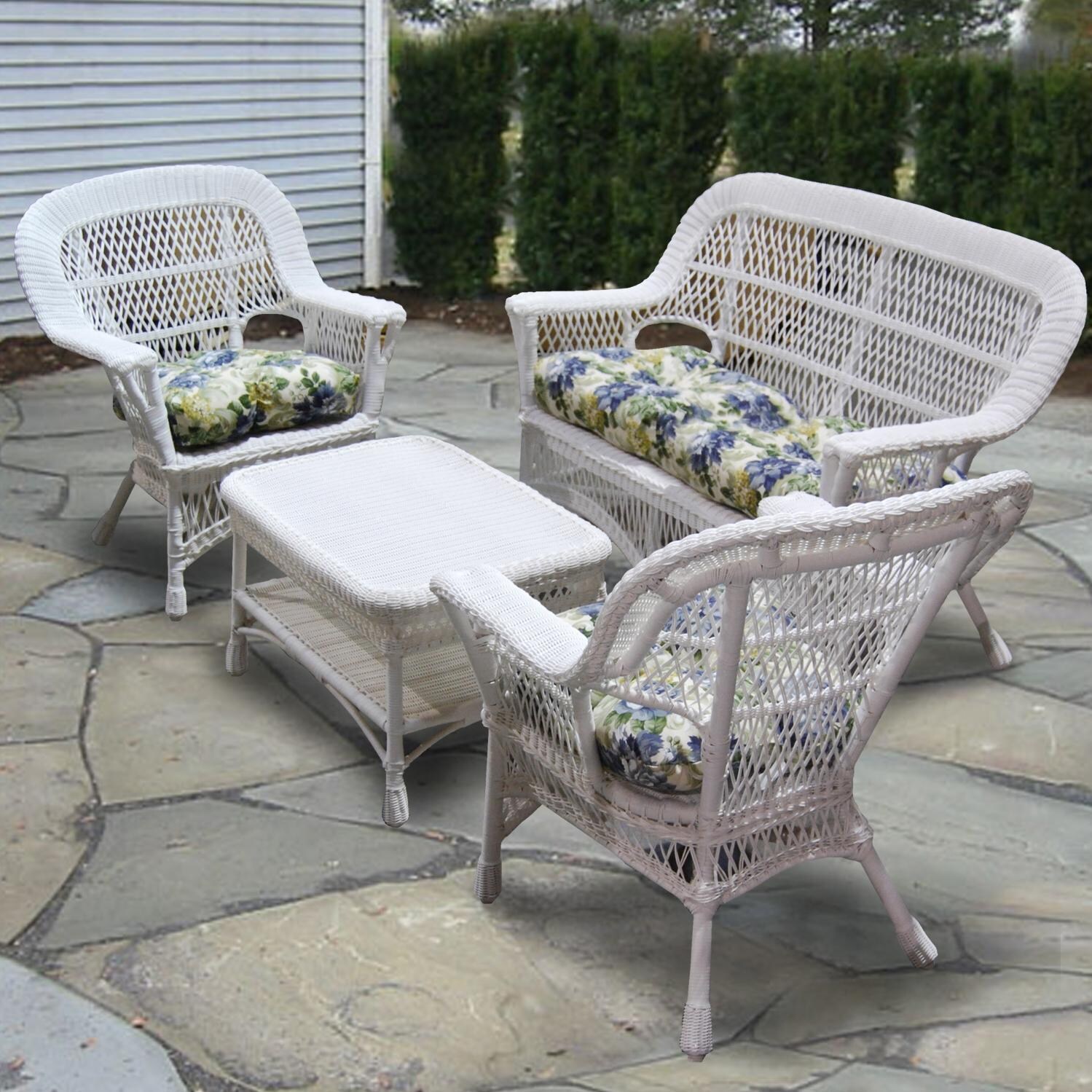 Pinehurst Resin Wicker Sofa Baci Living Room North Cape Pinehurst Resin Wicker Patio Lounge Set With Coffee Table White