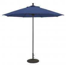 Galtech 9 Ft. Bar Height Octagonal Aluminum Patio Market Umbrella W/ Push Lift - Black Frame W/ Sunbrella Canvas Navy Canopy