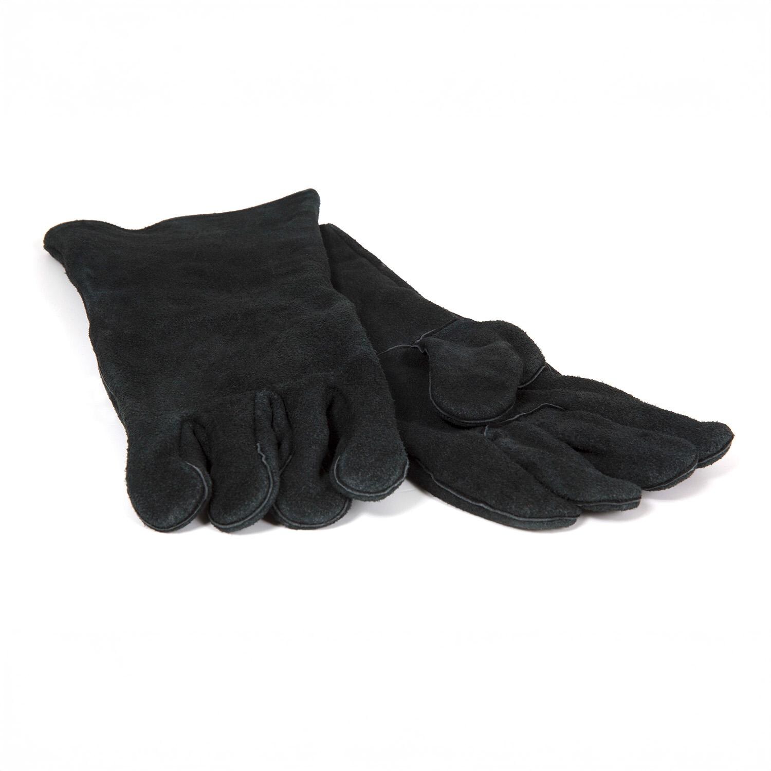 GrillPro Black Leather BBQ Gloves - 528 - Gloves - White Background thumbnail