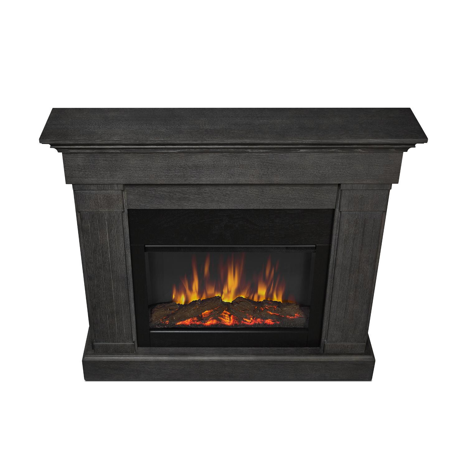 Real Flame 8020E-GRY Crawford 47-Inch Slimline Electric Fireplace W/ Mantel - Gray - Top View thumbnail