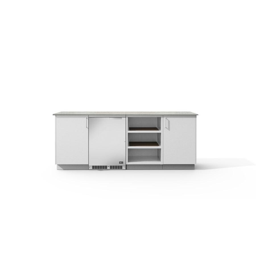 Urban Bonfire Skye Outdoor Kitchen w/ DCS 24-Inch 5.3 Cu. Ft. Refrigerator, Keon Dekton Countertop & Chantilly Finish - B-Skye-Keon-Chantilly