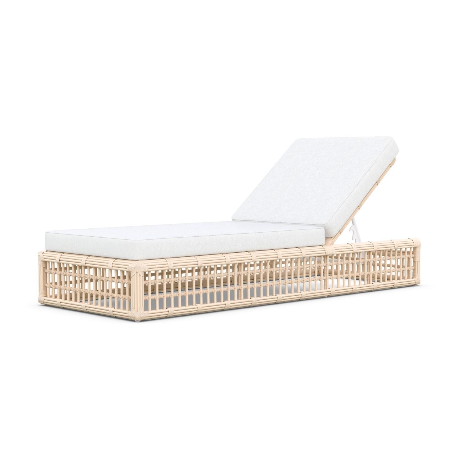 Azzurro Living PAL-W05L1-CU Paloma Wicker Lounge Chair in Almond/Cloud - Angled - White Background thumbnail