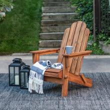 Folding Acacia Patio Adirondack Chair By Walker Edison - Brown image