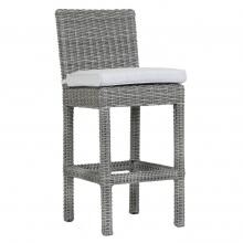 Emerald II Wicker Patio Bar Stool w/ Sunbrella Canvas Granite Cushion By Sunset West
