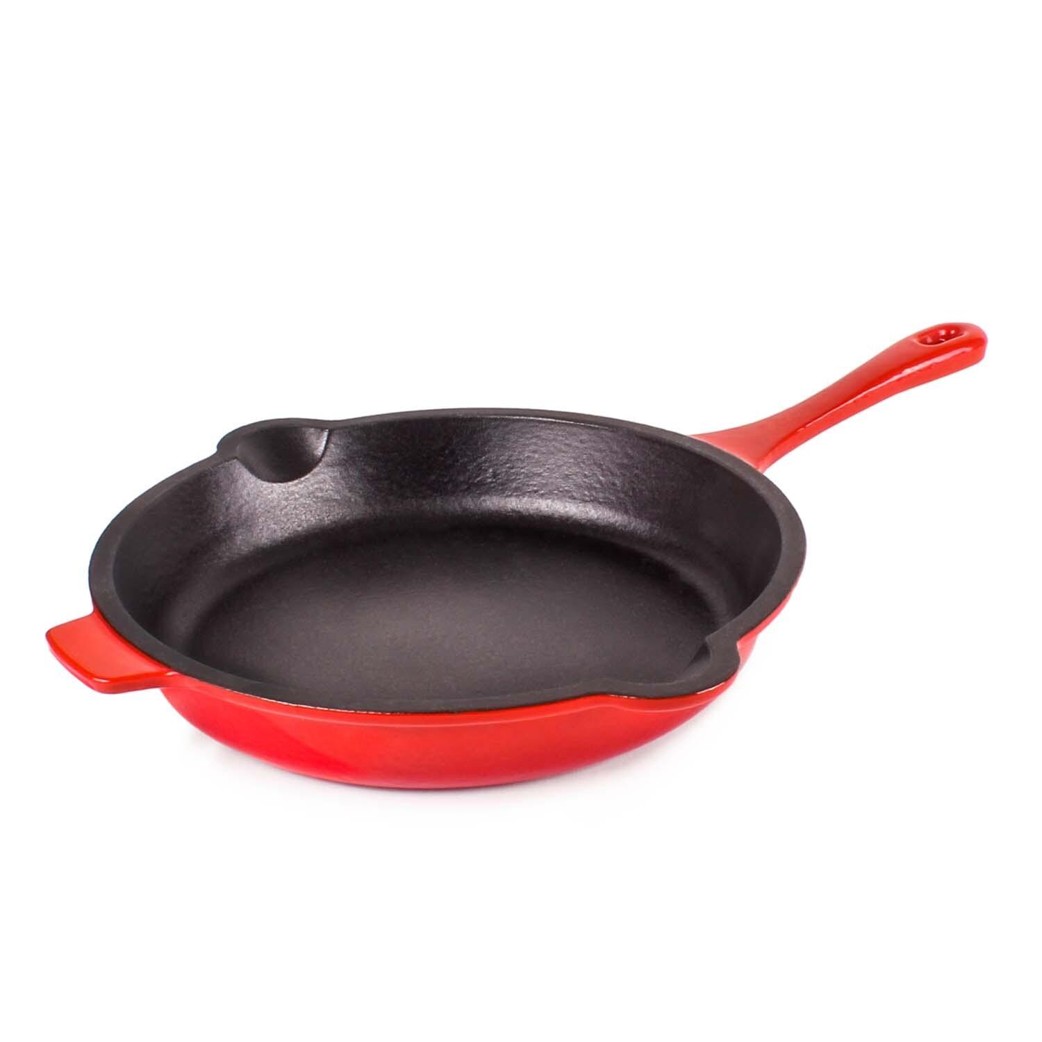 BergHOFF 10-in Neo Cast Iron Fry Pan - Red - White Background thumbnail