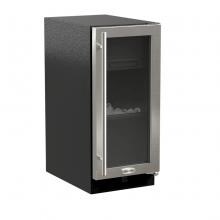 Marvel 39 Lb. 15-Inch Right Hinge Clear Ice Machine with Drain Pump - Stainless Steel - ML15CPG2RS image