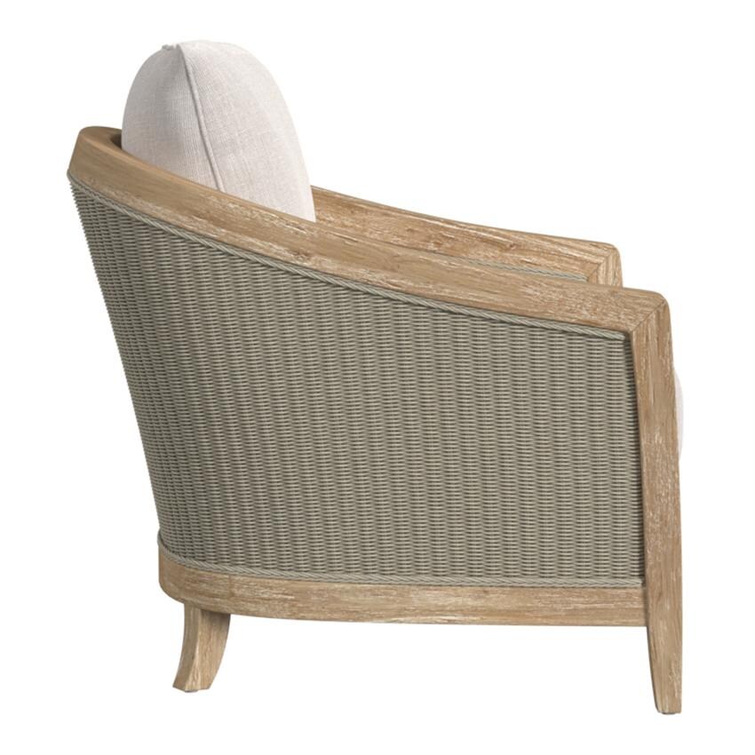 Cambria Teak Club Chair in Light Wood/Canvas Canvas by Sunset West - Side View - White Background thumbnail
