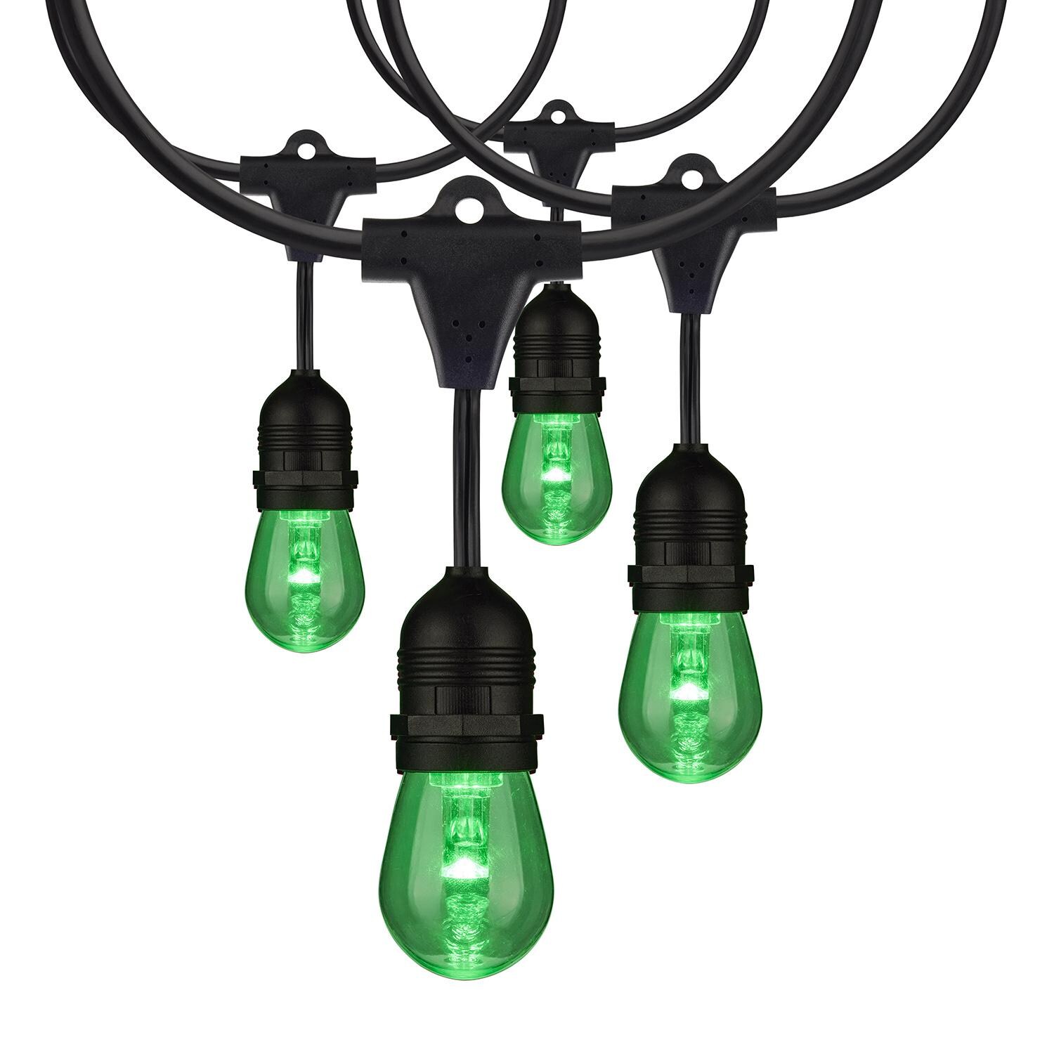 Satco S11290 Smart LED 24 Foot 12 Bulb String Lights - Green Bulbs thumbnail