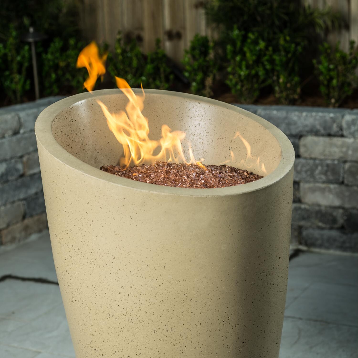 American Fyre Designs Eclipse 23-Inch Natural Gas Fire Urn - Cafe Blanco - Lifestyle - Fire Glass Sold Separately thumbnail