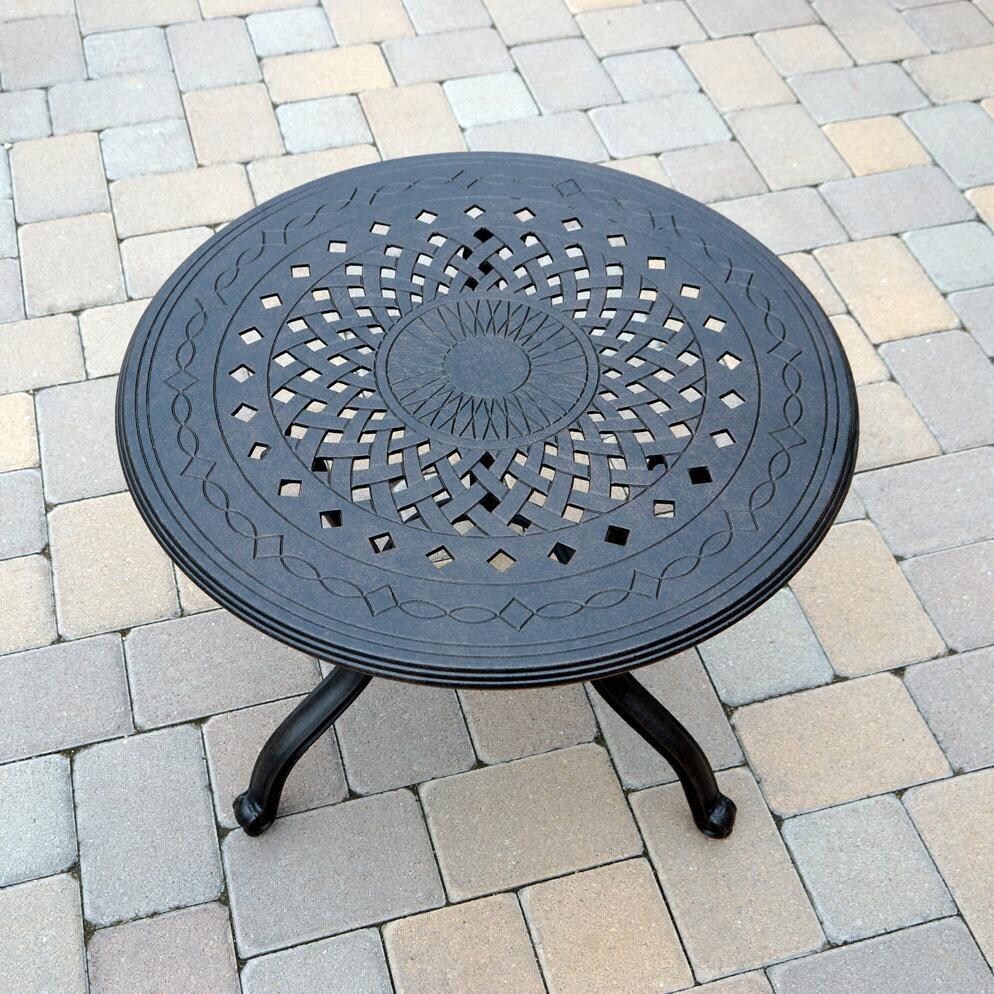 Darlee Nassau 3-Piece Patio Conversation Set with 24 Inch Round End Table - Table Top - Lifestyle thumbnail