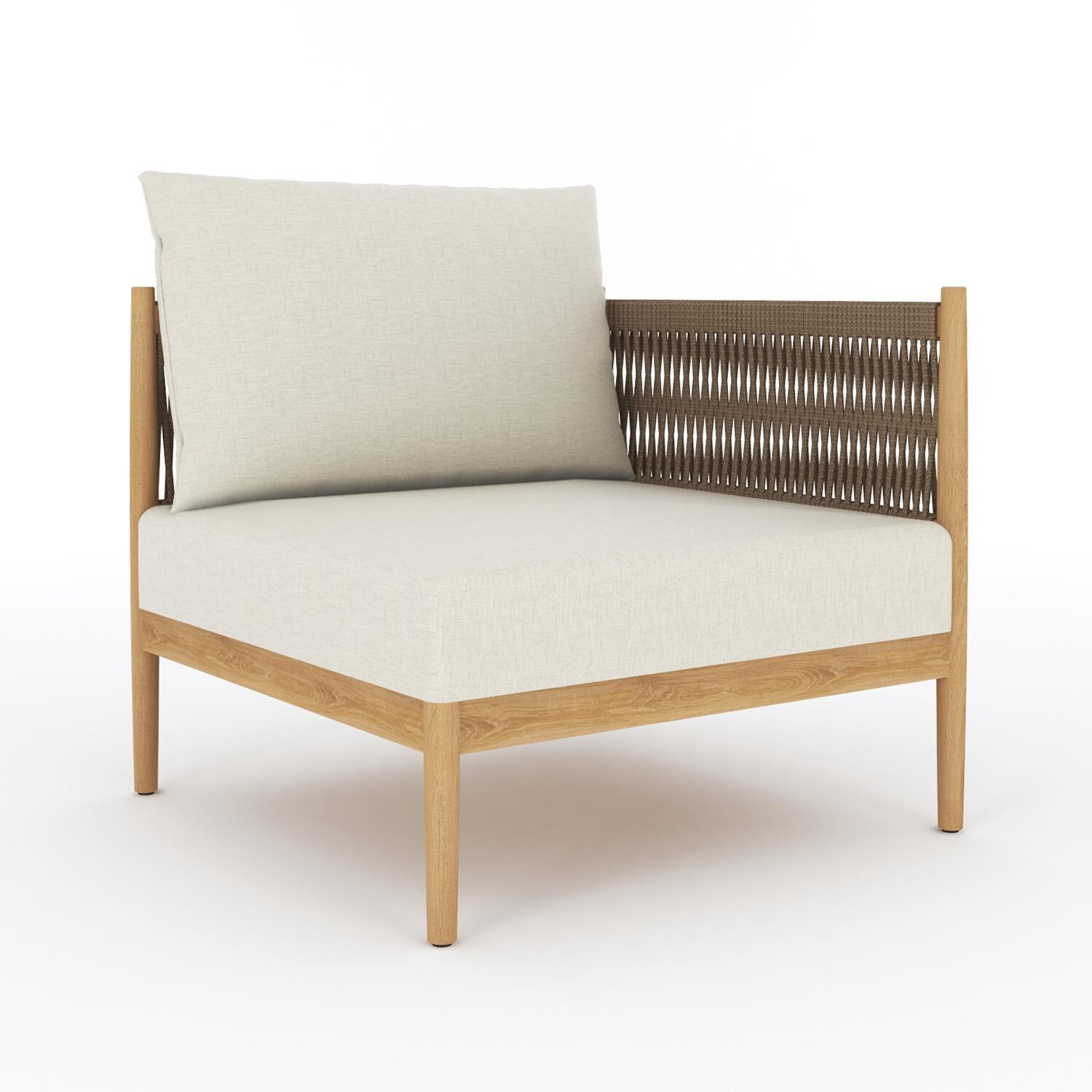 Royal Teak Collection SLARM San Lucas Teak Sectional Arm Chair - Right Arm Front - White Background thumbnail