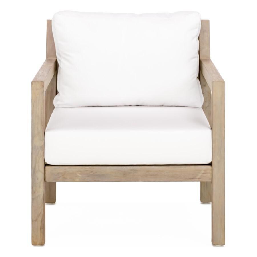 Teak + Table Monday Brushed Teak Patio Club Chair in Natural - White Background thumbnail