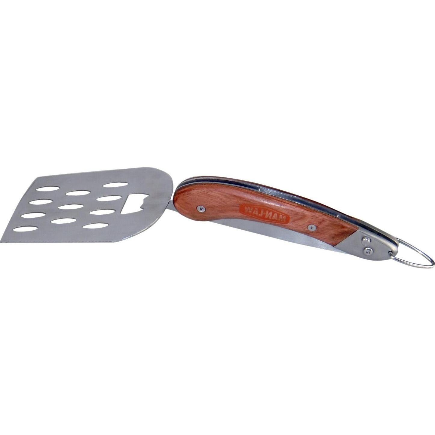 Man-Law MAN-FT1-S Stainless Steel Folding BBQ Spatula - Folded thumbnail