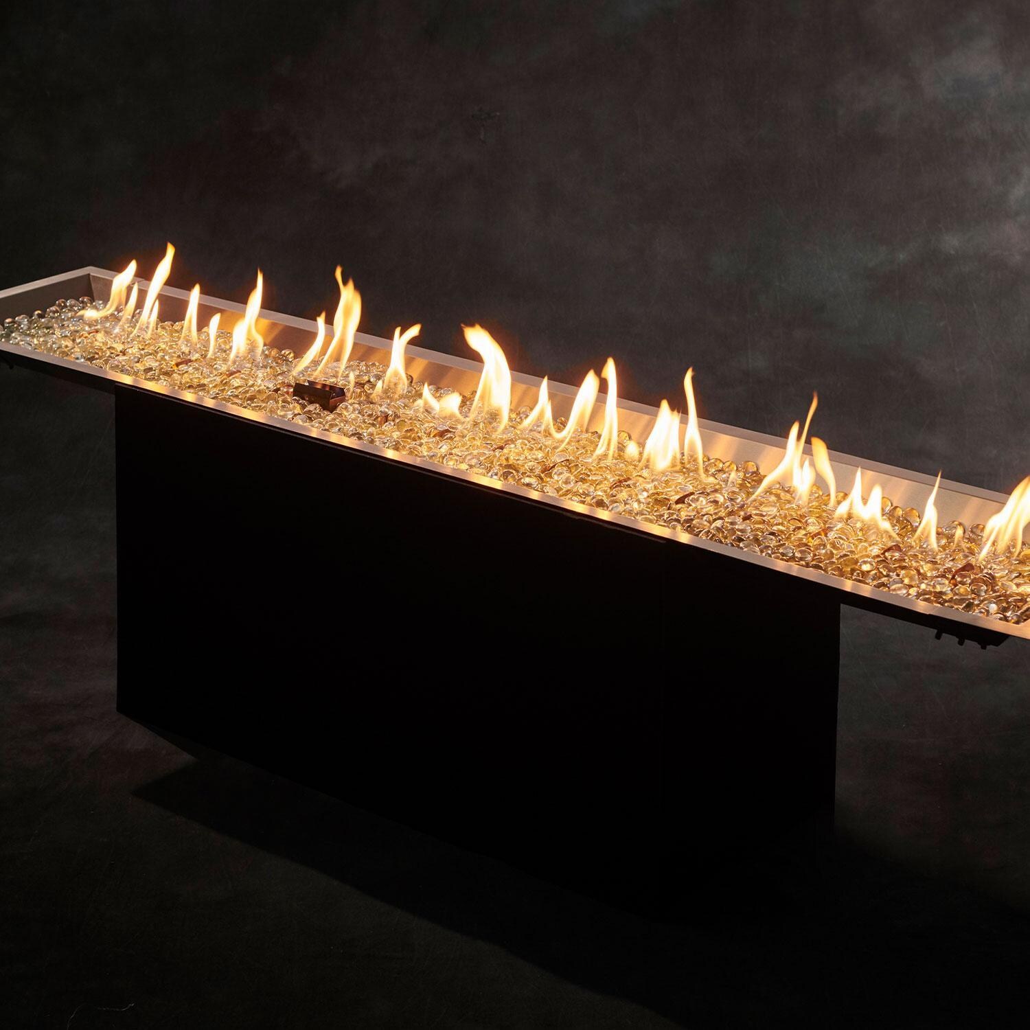 The Outdoor GreatRoom Company CFP1264-B Crystal Fire Plus Linear 64-in Propane Gas Fire Pit Burner Kit - Lava Rock Inserted - Low Flame - Detail thumbnail