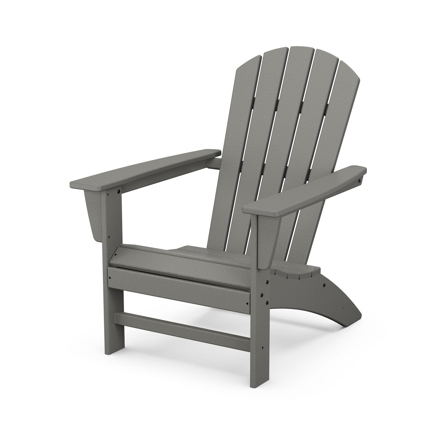 POLYWOOD PWS707-1-GY Nautical 5-Piece Adirondack Chair Conversation Set w/ Fire Pit Table - Adirondack Chair thumbnail