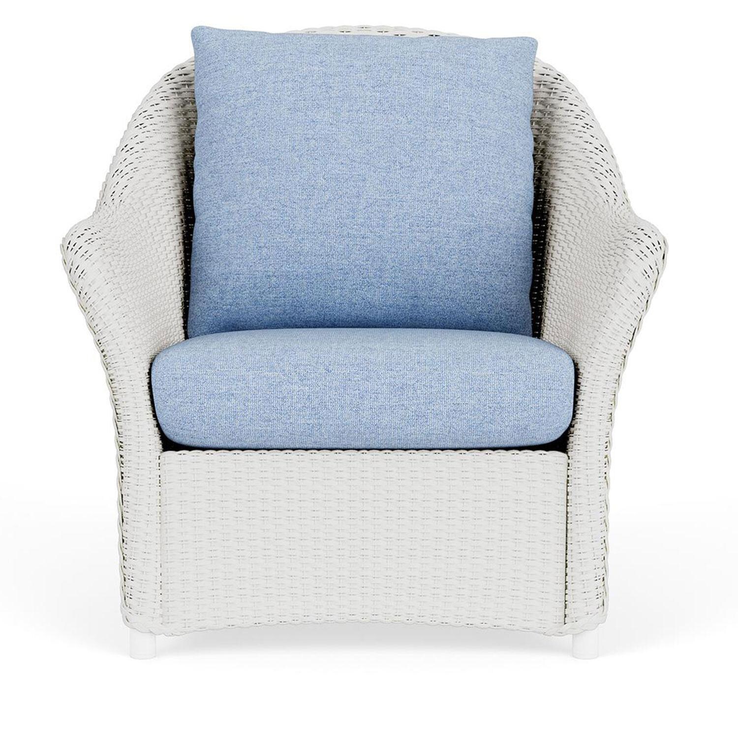 Lloyd Flanders Weekend Retreat Lounge Chair in Matte White Finish W/ Demo Skyway Fabric thumbnail