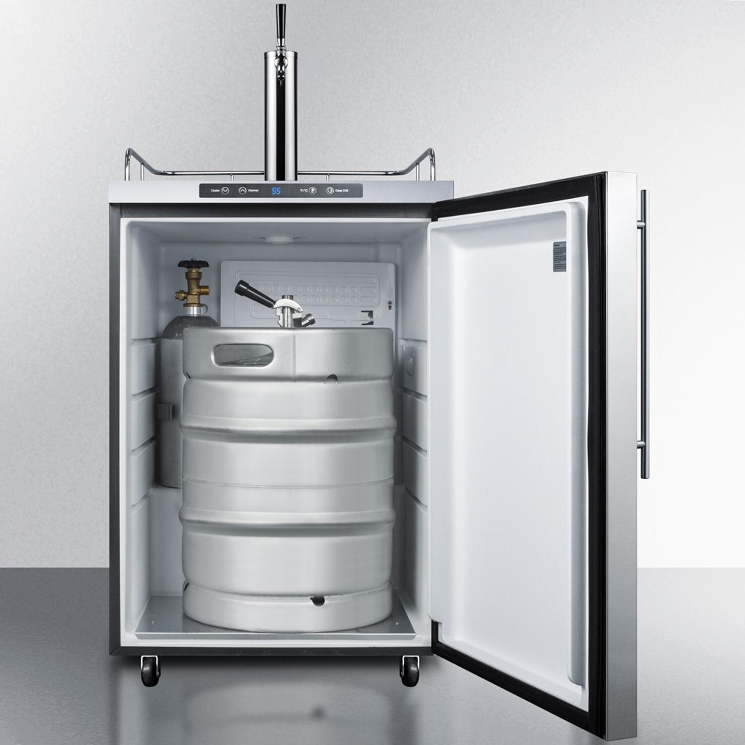 Summit Commercial SBC635MOS7HV 24-Inch 5.6 Cu. Ft. Outdoor Rated Single Tap Beer Dispenser / Kegerator - Professional Handle - Shown With Keg (not included) thumbnail