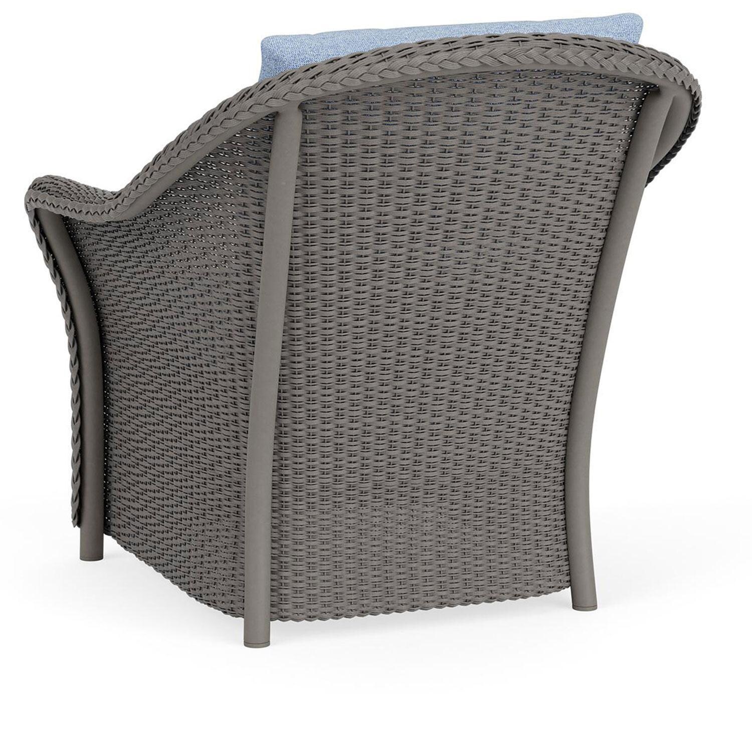 Lloyd Flanders Weekend Retreat Lounge Chair in Pewter Finish W/ Demo Skyway Fabric - Back Left thumbnail