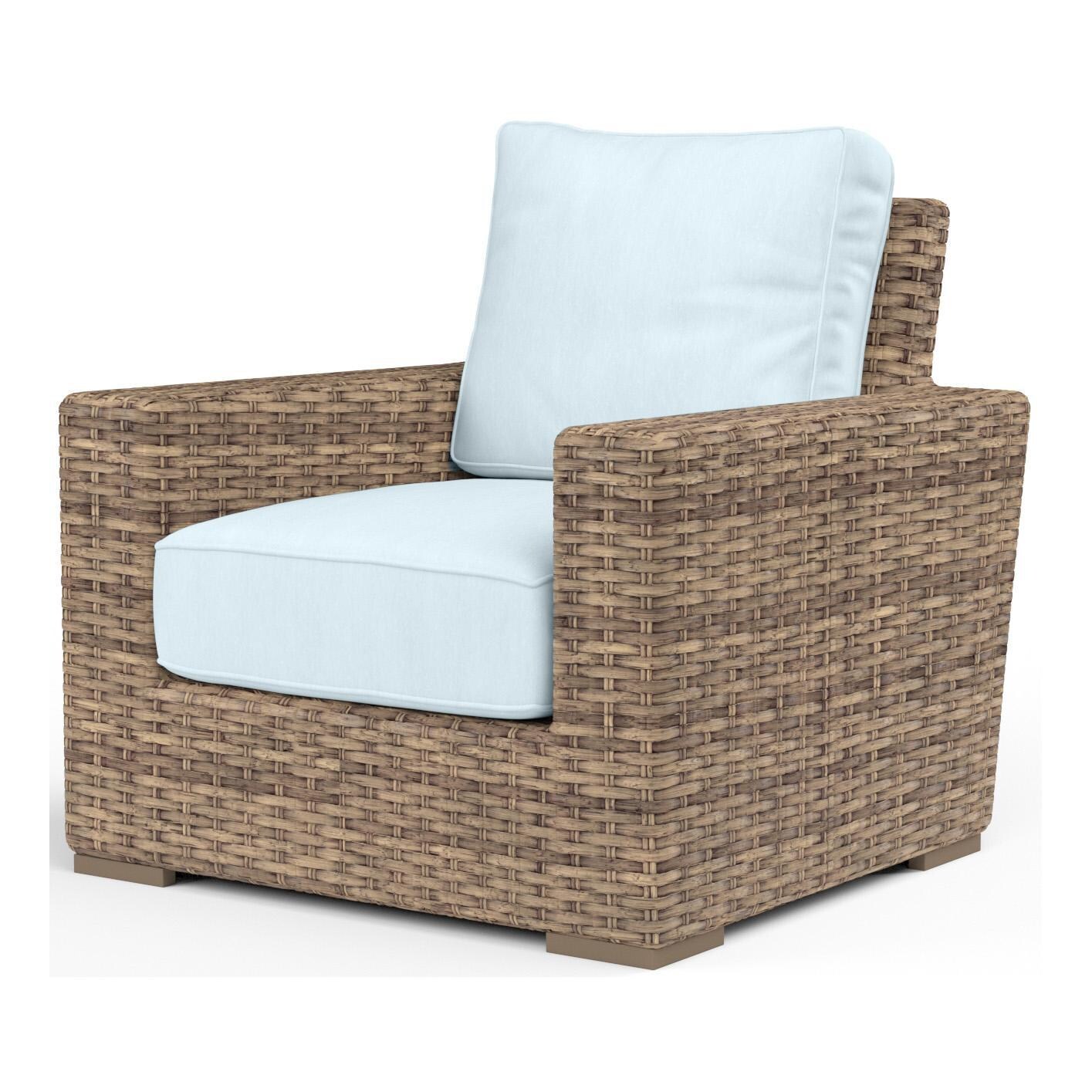 Havana Wicker Club Chair in Tobacco/Canvas Skyline by Sunset West - White Background thumbnail