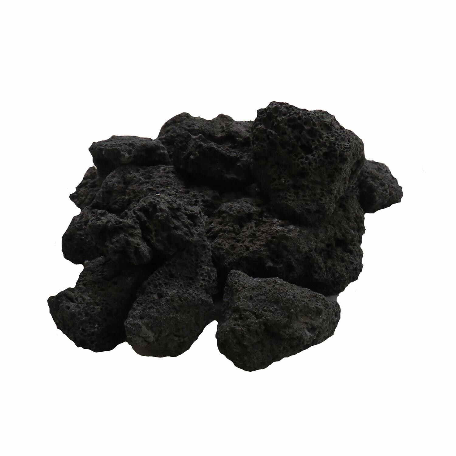 XO Appliance XOFLAVA50LBS Cracked Black Fire Pit Lava Rock - 50 Lbs - White Background thumbnail