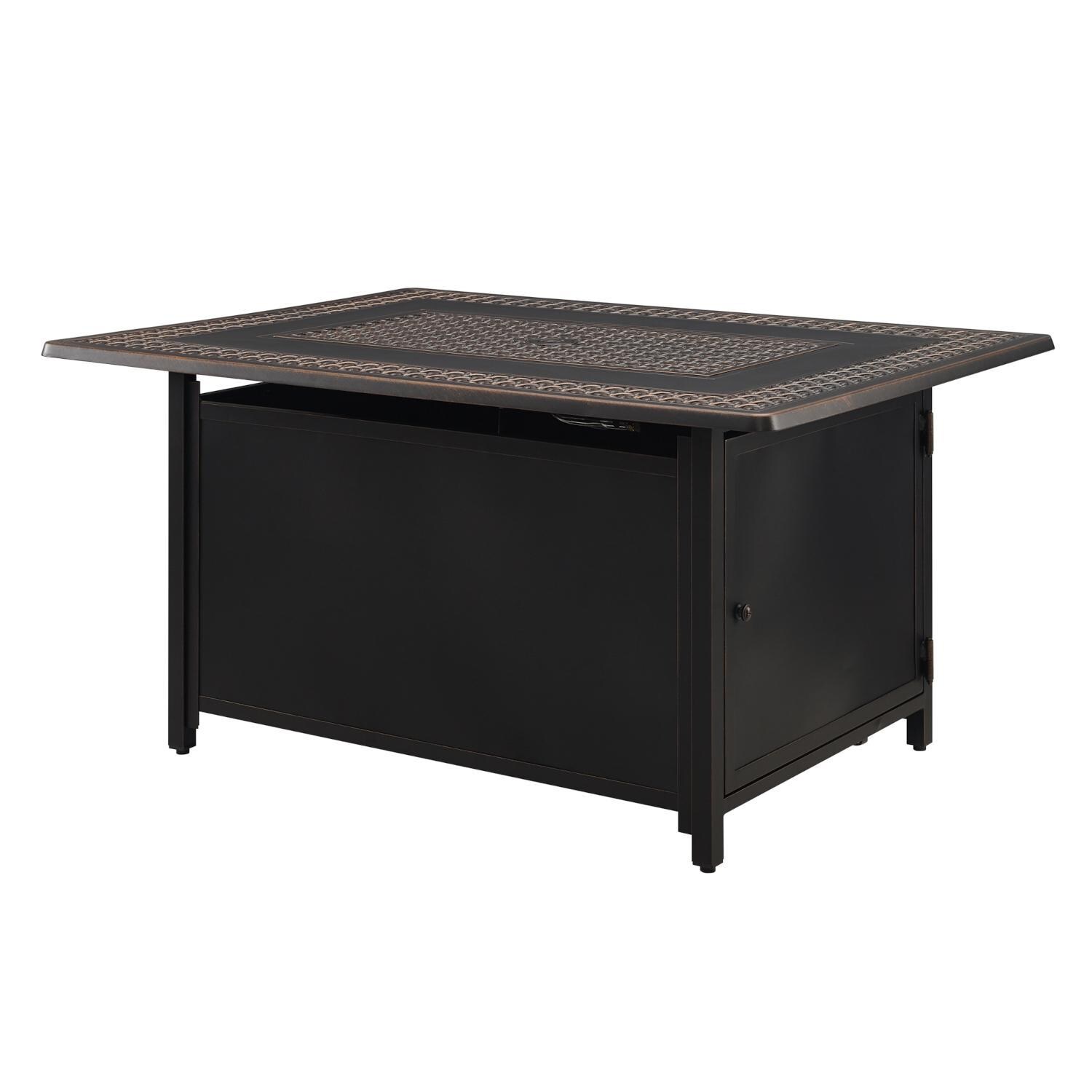 Ultimate Patio 63181 Lion Sands 48-Inch Rectangular Aluminum Propane Gas Fire Pit - Full View thumbnail