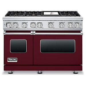 Viking Professional 7 Series 48-Inch 6-Burner Propane Gas Range With Griddle - Burgundy - VGR7486GBULP