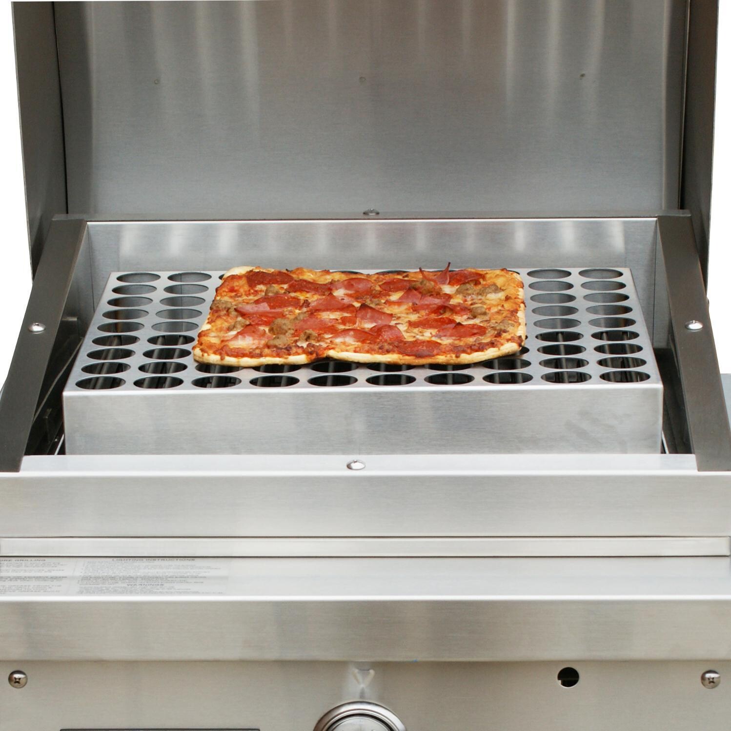 TEC Patio FR Series Stainless Steel Pizza Rack - Full View (Shown on Grill - Not Included) thumbnail