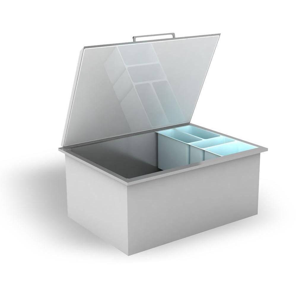 RCS RIC1 Drop In Ice Bin Cooler With Condiment Trays RIC1 BBQGuys