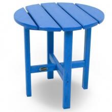 18 Inch Round Pacific Blue Recycled Plastic Wood Patio End Table By POLYWOOD