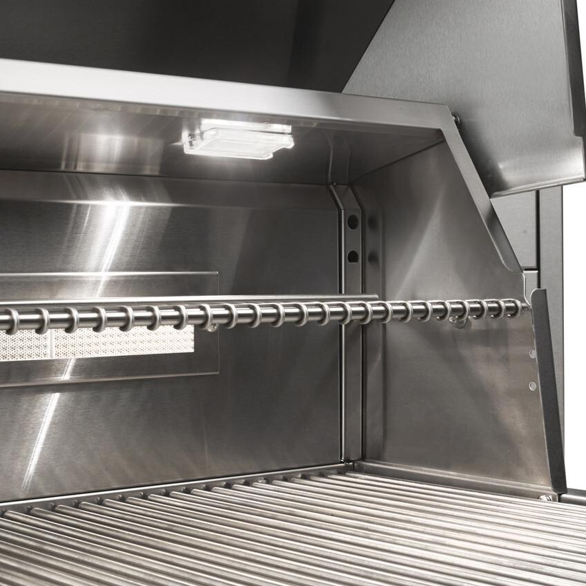 Vintage Gold 42 Inch Gas Grill On Cart - Interior Light & Warming Rack thumbnail