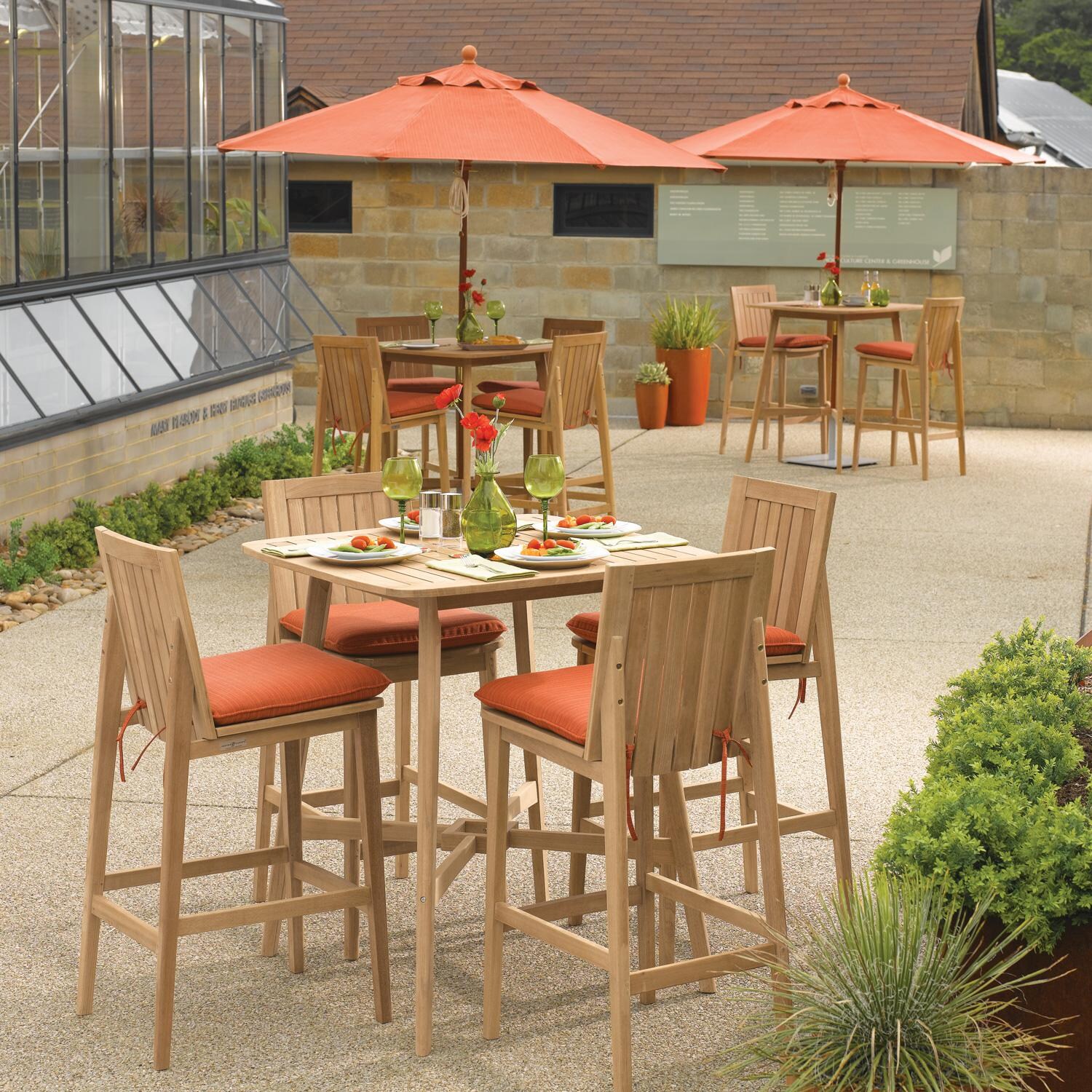 Oxford Garden Islay Natural Teak Bar Stool - Rooftop thumbnail