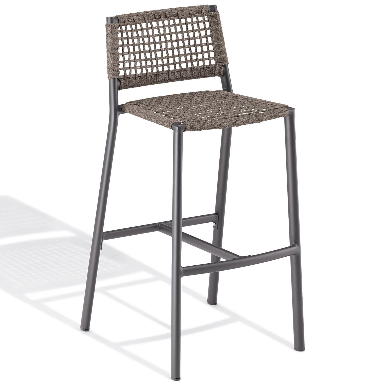 Oxford Garden Eiland Composite Cord & Aluminum Bar Stool in Mocha/Carbon By - EDBST-C.T112-PC.C