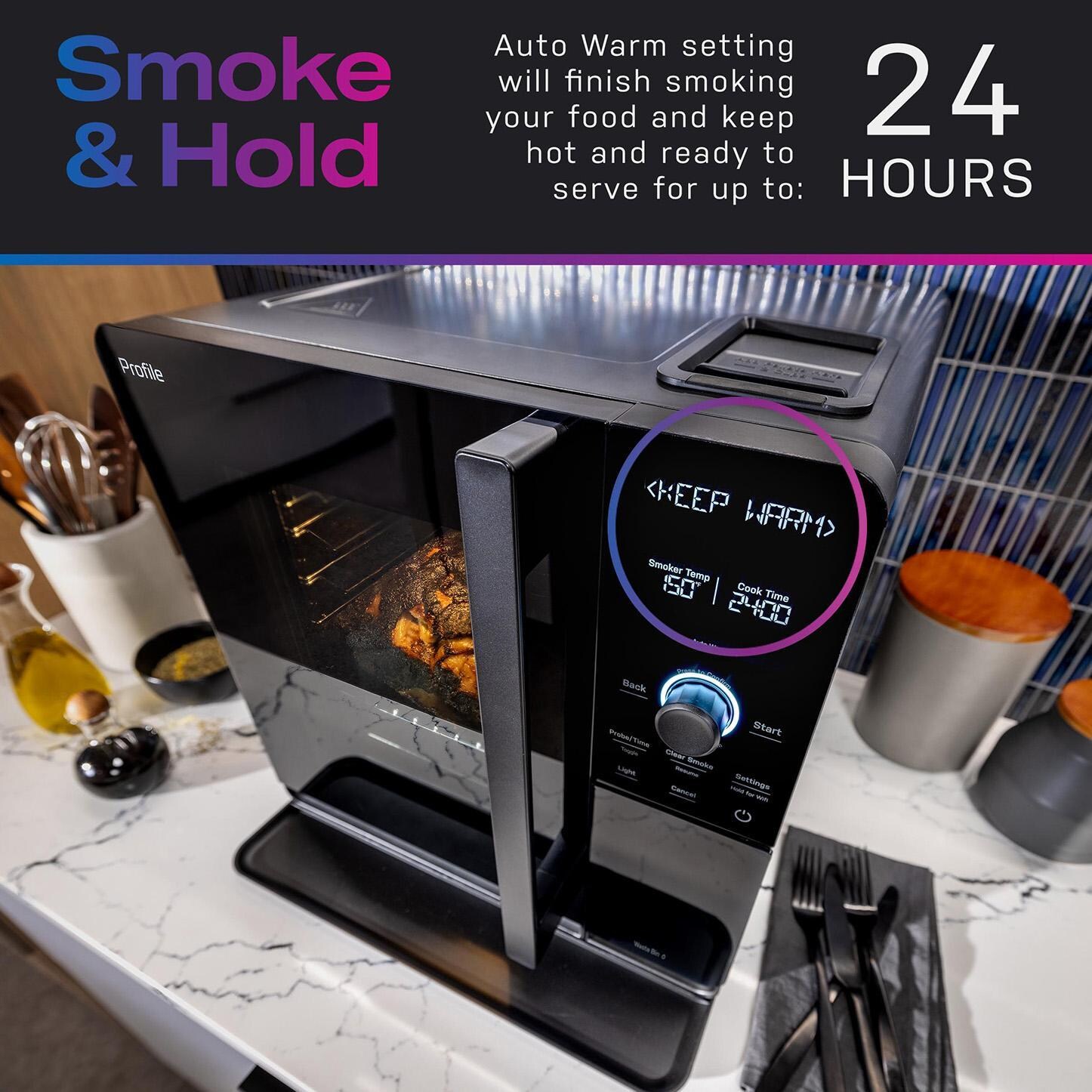 GE Profile P9SBAAS6VBB Smart Indoor Smoker - Auto Warm - Detail thumbnail