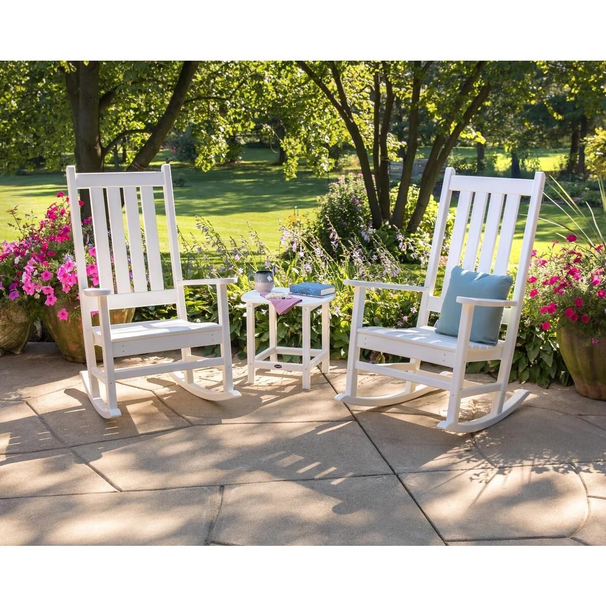 POLYWOOD PWS355-1-WH Vineyard 3-Piece Rocking Set in White thumbnail