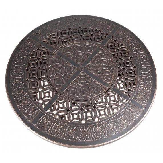 Ultimate Patio Cabin Parc 50,000 BTU Propane Round Fire Pit Table - Cast Aluminum - 62262 - Top View thumbnail