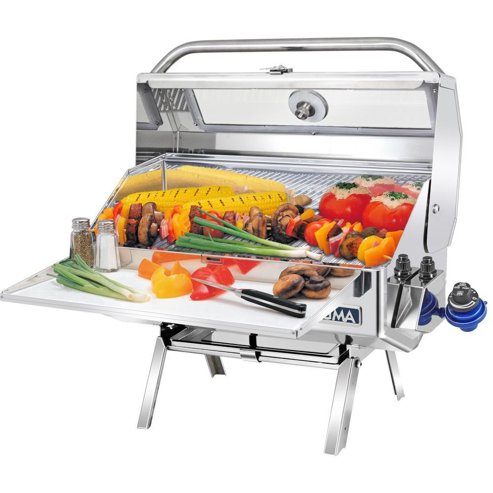 Magma A10-918-2GS Marine Newport II Infrared Gas Grill on Legs (shelf NOT included) thumbnail