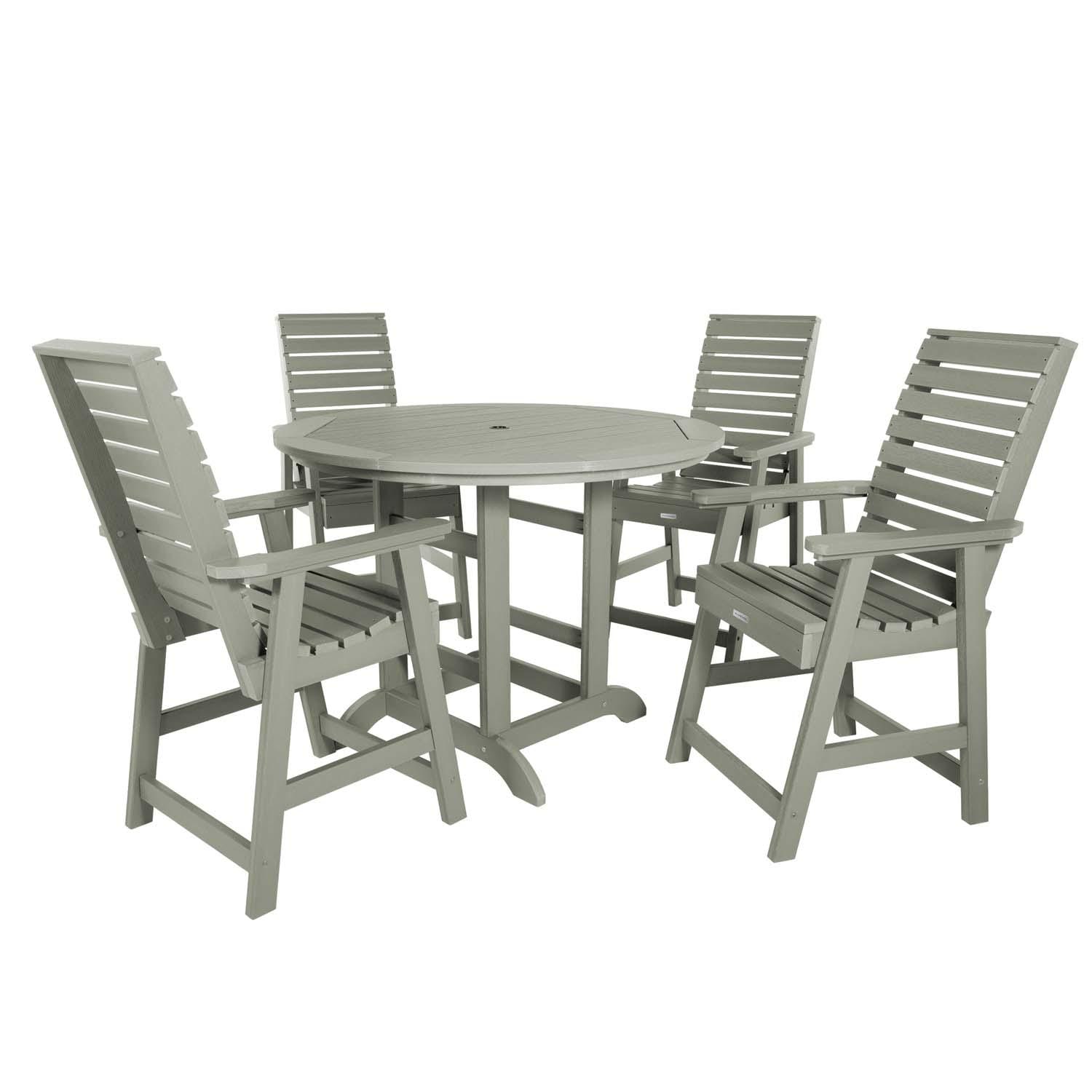 Elm Pointe 5 Pc Set Recycled Plastic Counter Height Dining Set In Eucalyptus By Lakeview - White Background thumbnail