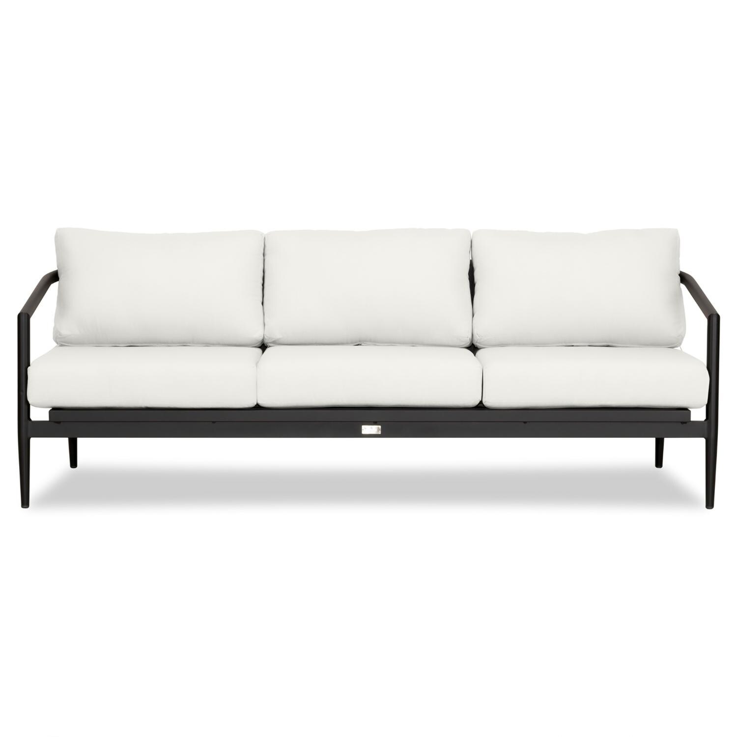 Lakeview Midnight Cove 3 Person Aluminum Sofa in Black/Carbon/Canvas Natural - White Background thumbnail