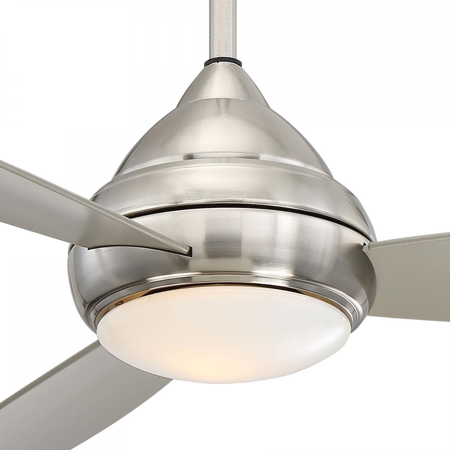 Minka-Aire F477L-BNW Concept I Wet 58-Inch 3-Blade Ceiling Fan in Brushed Nickel Wet Finish w/ Silver Blades & White Opal Glass - Light thumbnail