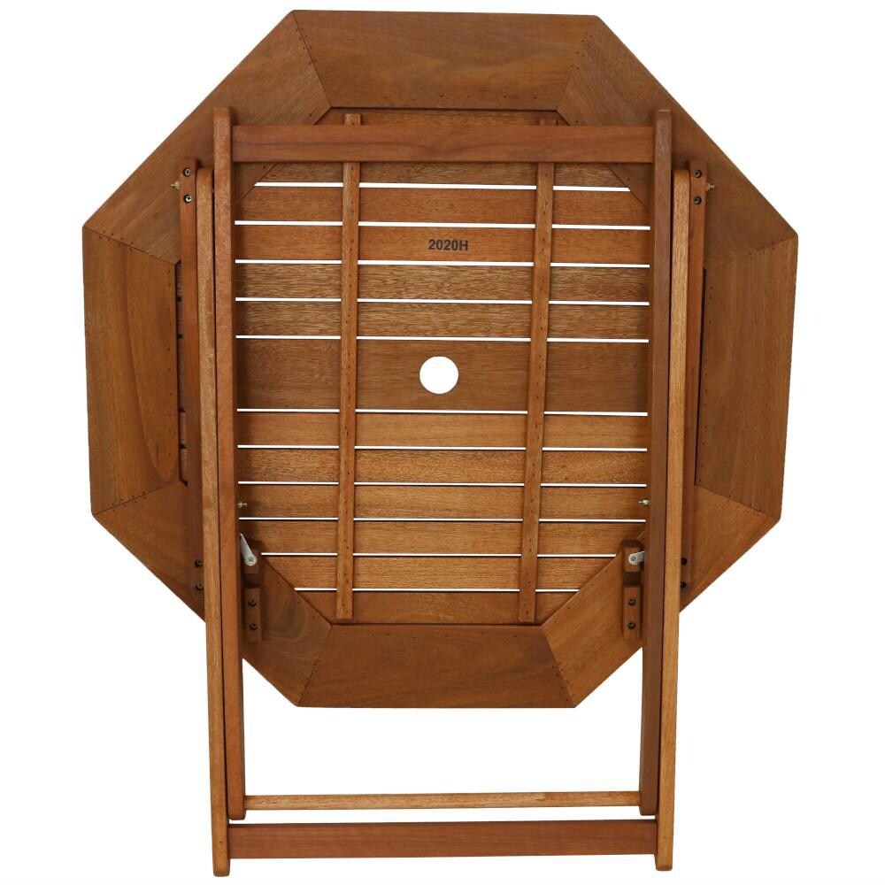 Ultimate Patio Meranti Wood Octagon Outdoor Folding Patio Table - Folded thumbnail