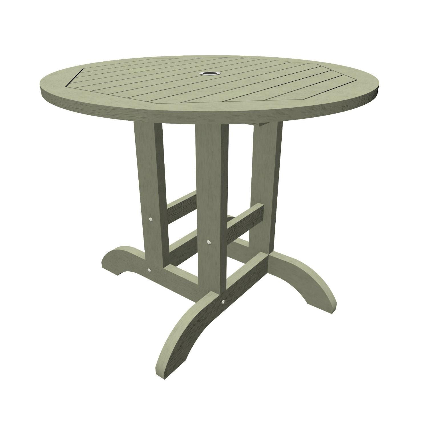 Elm Pointe 3 Pc Recycled Plastic Round Dining Set in Eucalyptus By Lakeview Outdoor Designs - Table - White Background thumbnail