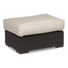 Cardiff Wicker Patio Ottoman W/ Sunbrella Canvas Flax By Sunset West image
