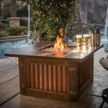 CC Products Homesteader 48-Inch Square Propane Gas Fire Table - Rust Finish - C1034 image