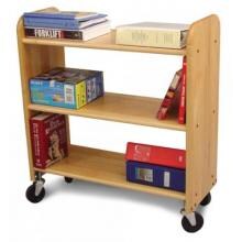 Library Book Truck Natural Maple - Flat Shelves image