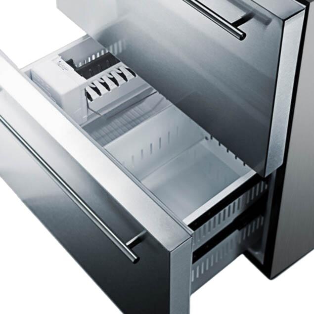 Summit 4.8 Cu. Ft. Double Drawer Refrigerator / Freezer / Ice Maker - Stainless Steel - thumbnail