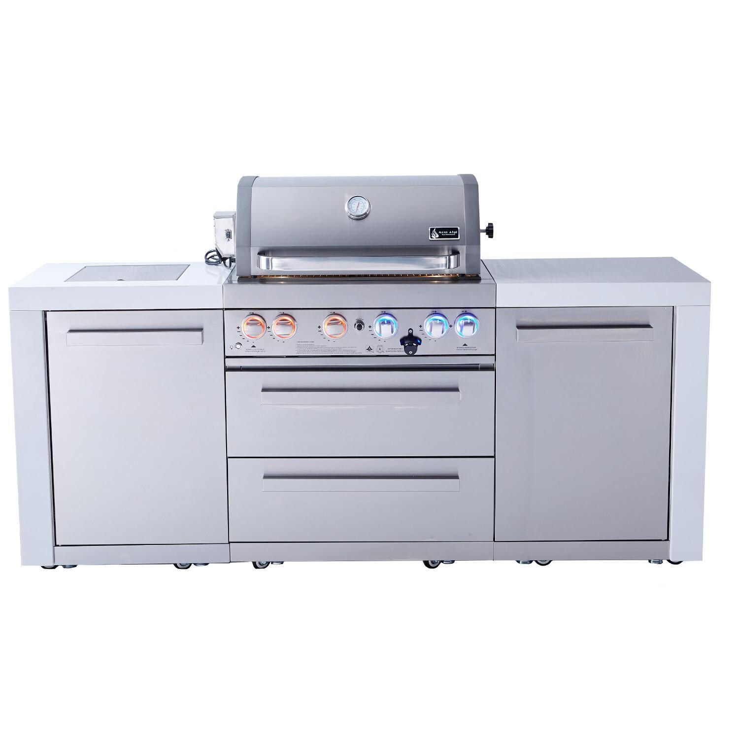 Mont Alpi - MAi400-D - Deluxe Gas Island Grill - Stainless Steel - Front - White Background